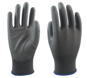 Lightweight Grey Polyurethane Palm Coated Seamless Gloves